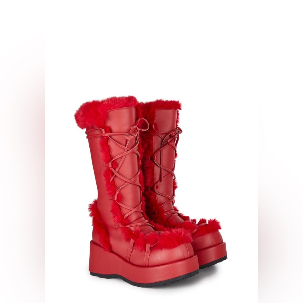 NWT Demonia Cubby 311 Platform Boot (Red) Size 10 - Picture 3 of 9